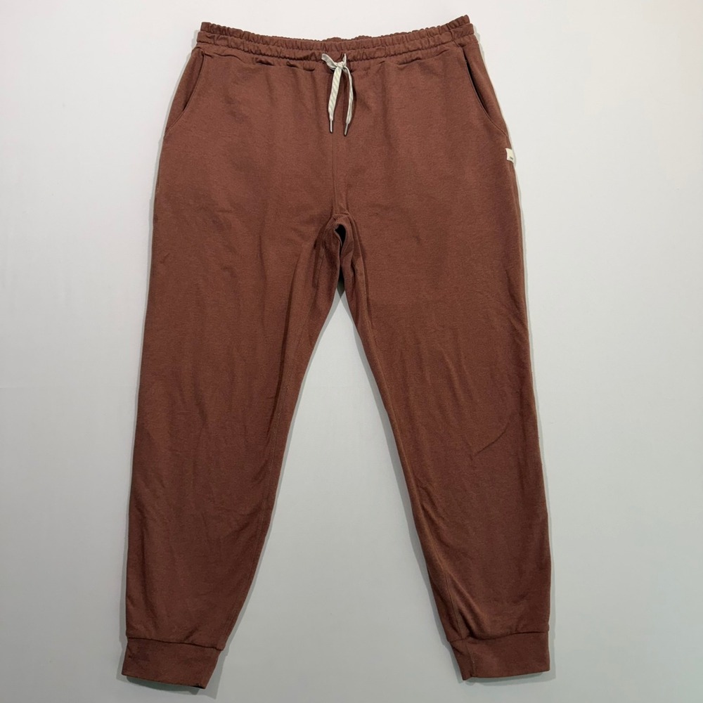 Vuori Ponto Performance Joggers Men Large Brown Heather Drawstring Pants Workout